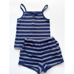 Girl's Hanna Andersson Navy and White Striped Two Piece Set Size 4